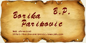Borika Paripović vizit kartica